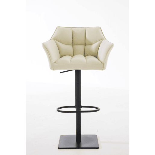 Taburete de bar Damaso con tapizado de polipiel Simil cuero Crema 45X64X88 cm