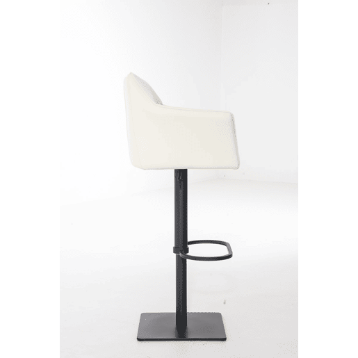 Taburete de bar Damaso con tapizado de polipiel Simil cuero Crema 45X64X88 cm