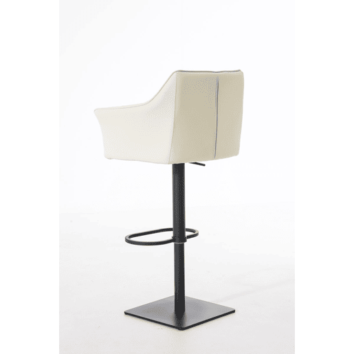 Taburete de bar Damaso con tapizado de polipiel Simil cuero Crema 45X64X88 cm
