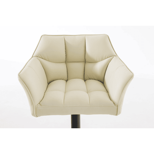 Taburete de bar Damaso con tapizado de polipiel Simil cuero Crema 45X64X88 cm