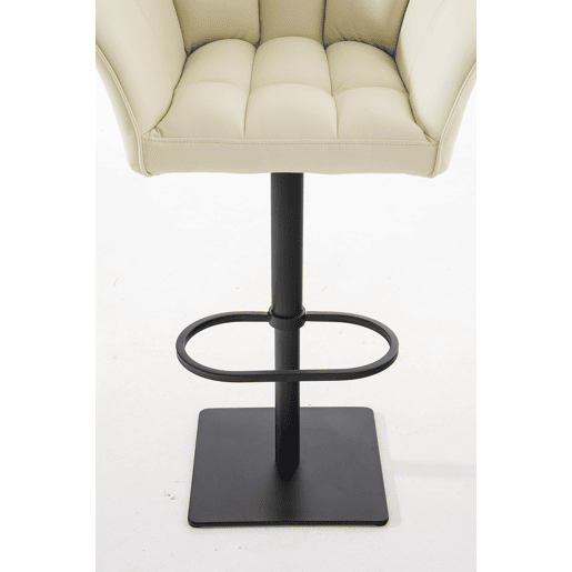 Taburete de bar Damaso con tapizado de polipiel Simil cuero Crema 45X64X88 cm