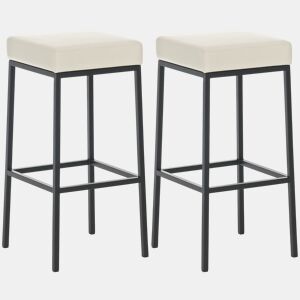 Set De 2 Taburetes Montreal ~ Altura 80 cm Simil cuero Crema 37X37X80 cm