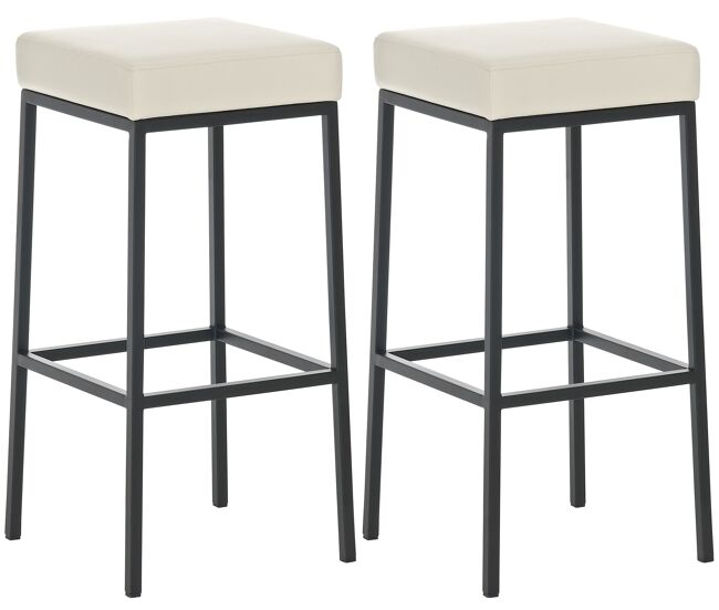 Set de 2 taburetes montreal ~ altura 80 cm simil cuero crema 37x37x80 cm