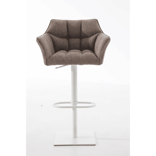 Taburete de bar Damaso con tapizado de tela Marrón tierra 45X64X88 cm