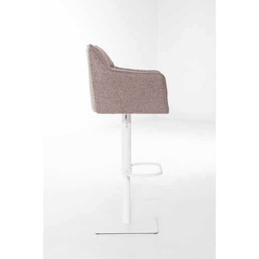 Taburete de bar Damaso con tapizado de tela Marrón tierra 45X64X88 cm