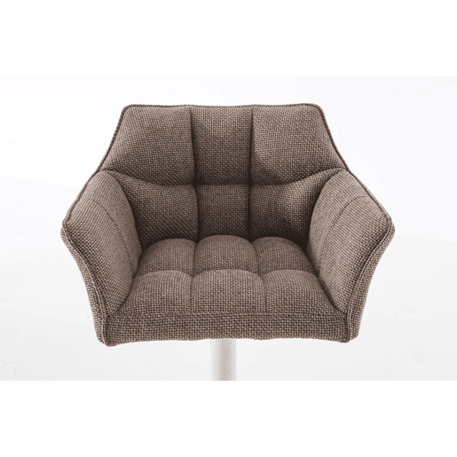 Taburete de bar Damaso con tapizado de tela Marrón tierra 45X64X88 cm