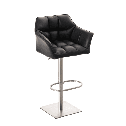 Taburete de bar Damaso con tapizado de polipiel Simil cuero Negro 45X64X88 cm