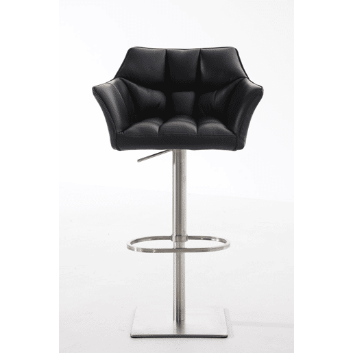 Taburete de bar Damaso con tapizado de polipiel Simil cuero Negro 45X64X88 cm