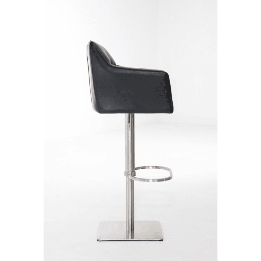 Taburete de bar Damaso con tapizado de polipiel Simil cuero Negro 45X64X88 cm
