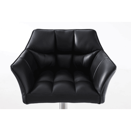 Taburete de bar Damaso con tapizado de polipiel Simil cuero Negro 45X64X88 cm