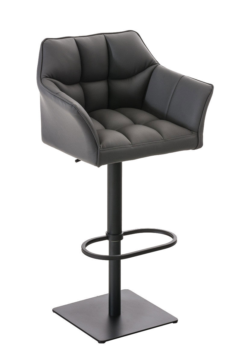 Taburete de bar damaso tapizado en cuero sintético 45x64x88-113 cm