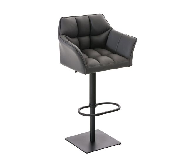 Taburete de bar damaso tapizado en cuero sintético 45x64x88-113 cm