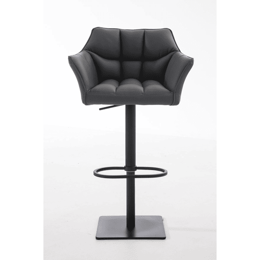 Taburete de bar Damaso con tapizado de polipiel Simil cuero Gris 45X64X88 cm