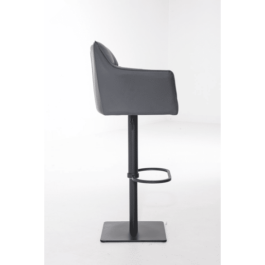 Taburete de bar Damaso con tapizado de polipiel Simil cuero Gris 45X64X88 cm