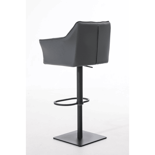 Taburete de bar Damaso con tapizado de polipiel Simil cuero Gris 45X64X88 cm