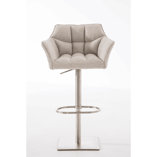 Taburete de bar Damaso con tapizado de tela Marfil 45X64X88 cm