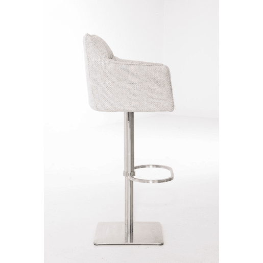 Taburete de bar Damaso con tapizado de tela Marfil 45X64X88 cm