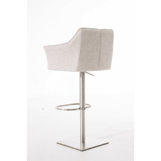 Taburete de bar Damaso con tapizado de tela Marfil 45X64X88 cm