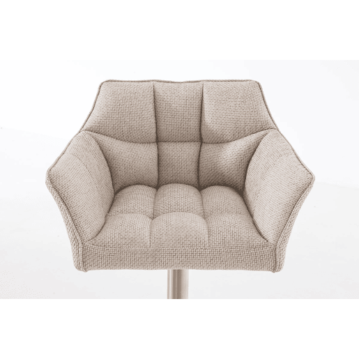 Taburete de bar Damaso con tapizado de tela Marfil 45X64X88 cm