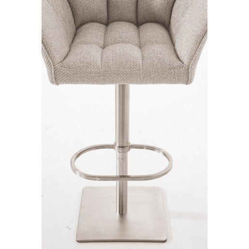 Taburete de bar Damaso con tapizado de tela Marfil 45X64X88 cm
