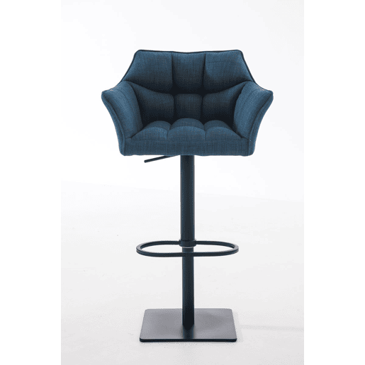 Taburete de bar Damaso con tapizado de tela Azul 45X64X88 cm