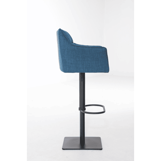 Taburete de bar Damaso con tapizado de tela Azul 45X64X88 cm