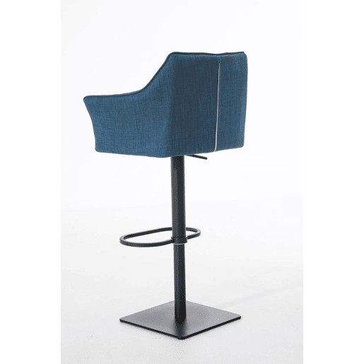 Taburete de bar Damaso con tapizado de tela Azul 45X64X88 cm