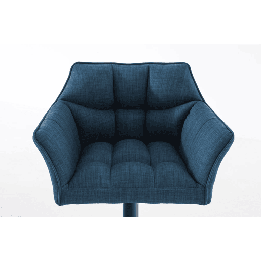 Taburete de bar Damaso con tapizado de tela Azul 45X64X88 cm