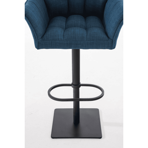 Taburete de bar Damaso con tapizado de tela Azul 45X64X88 cm
