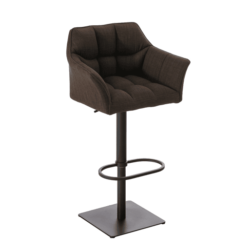 Taburete de bar Damaso con tapizado de tela Marrón 45X64X88 cm