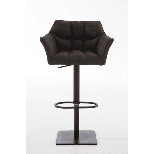 Taburete de bar Damaso con tapizado de tela Marrón 45X64X88 cm