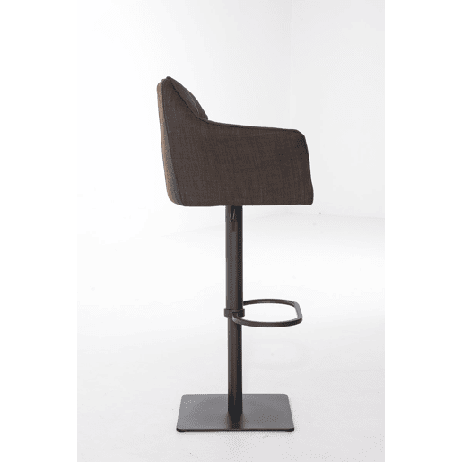 Taburete de bar Damaso con tapizado de tela Marrón 45X64X88 cm
