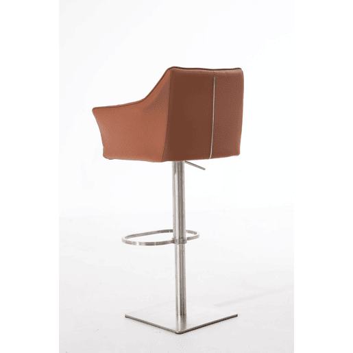 Taburete de bar Damaso con tapizado de polipiel Simil cuero Marrón claro 45X64X88 cm