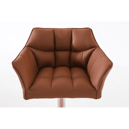 Taburete de bar Damaso con tapizado de polipiel Simil cuero Marrón claro 45X64X88 cm