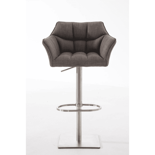 Taburete de bar Damaso con tapizado de tela Gris 45X64X88 cm