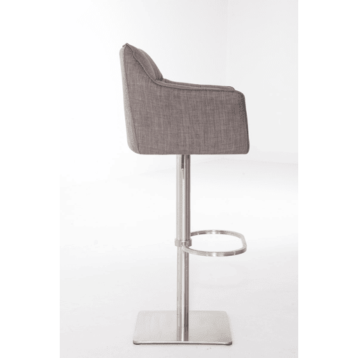 Taburete de bar Damaso con tapizado de tela Gris 45X64X88 cm