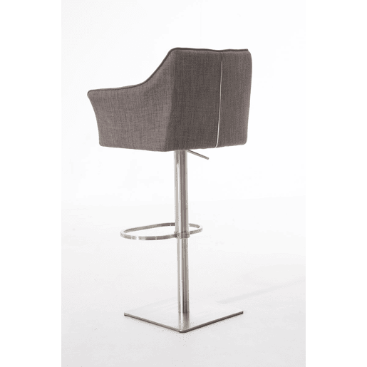 Taburete de bar Damaso con tapizado de tela Gris 45X64X88 cm
