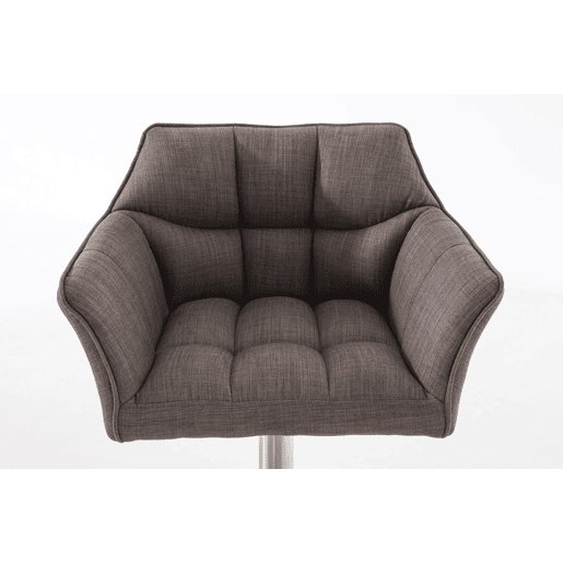 Taburete de bar Damaso con tapizado de tela Gris 45X64X88 cm