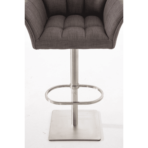 Taburete de bar Damaso con tapizado de tela Gris 45X64X88 cm