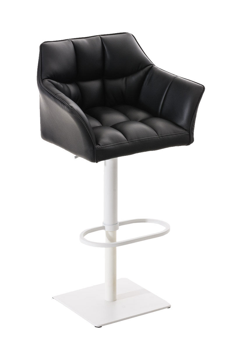 Taburete de bar damaso tapizado en cuero sintético 45x64x88-113 cm