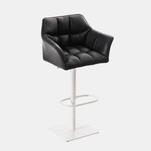 Taburete de bar Damaso con tapizado de polipiel Simil cuero Negro 45X64X88 cm