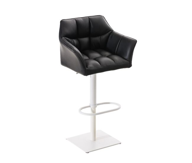 Taburete de bar damaso tapizado en cuero sintético 45x64x88-113 cm