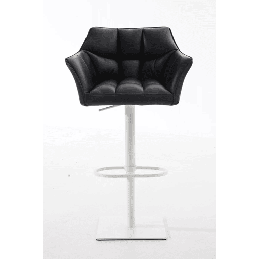 Taburete de bar Damaso con tapizado de polipiel Simil cuero Negro 45X64X88 cm