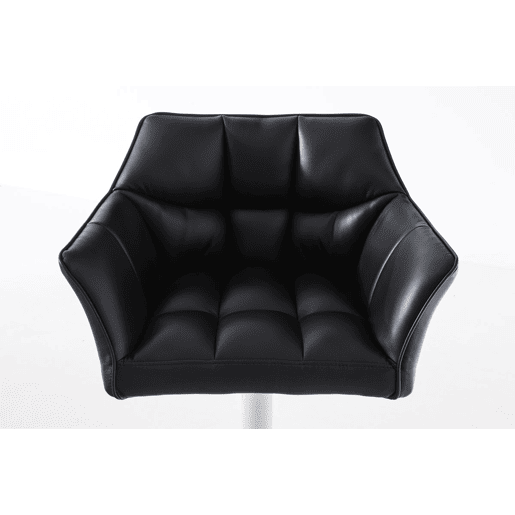 Taburete de bar Damaso con tapizado de polipiel Simil cuero Negro 45X64X88 cm