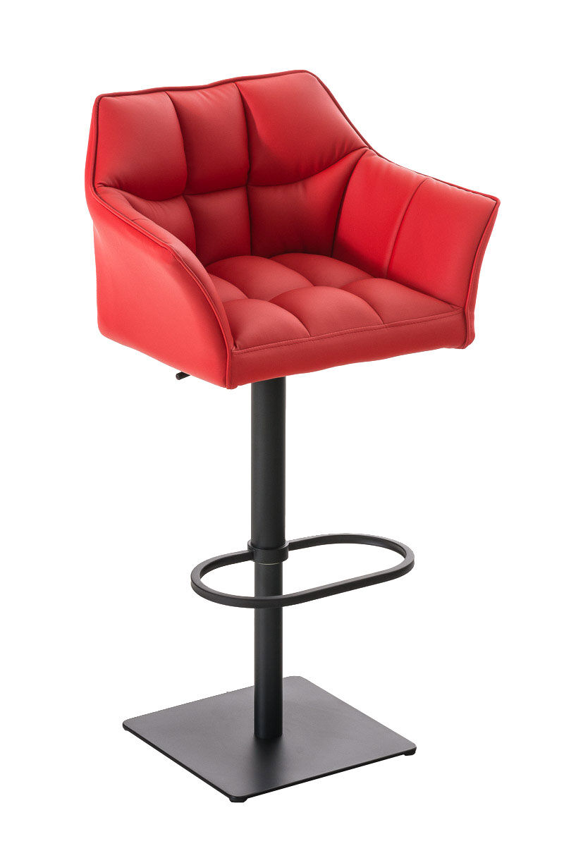 Taburete de bar damaso tapizado en cuero sintético 45x64x88-113 cm
