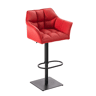 Taburete de bar Damaso con tapizado de polipiel Simil cuero Rojo 45X64X88 cm