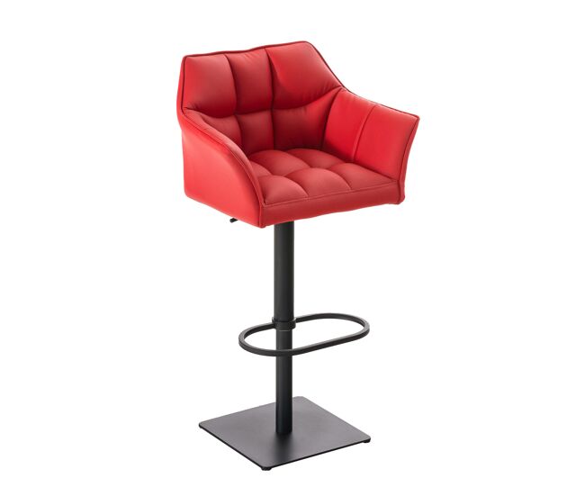 Taburete de bar damaso tapizado en cuero sintético 45x64x88-113 cm