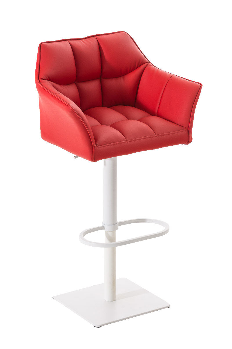 Taburete de bar damaso tapizado en cuero sintético 45x64x88-113 cm