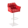 Taburete de bar Damaso con tapizado de polipiel Simil cuero Rojo 45X64X88 cm