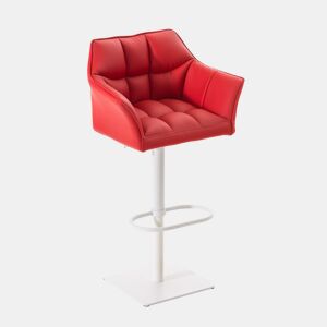 Taburete de bar Damaso con tapizado de polipiel Simil cuero Rojo 45X64X88 cm
